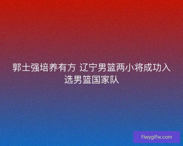 郭士强培养有方 辽宁男篮两小将成功入选男篮国家队 郭士强培养有方 辽宁男篮两小将成功入选男篮国家队