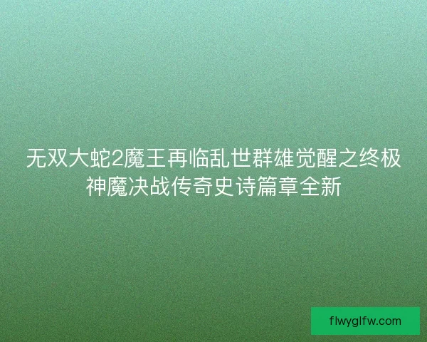 无双大蛇2魔王再临乱世群雄觉醒之终极神魔决战传奇史诗篇章全新 无双大蛇2魔王再临乱世群雄觉醒之终极神魔决战传奇史诗篇章全新