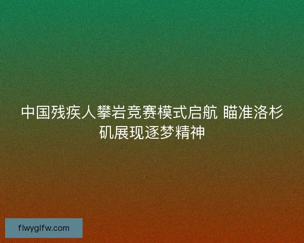 中国残疾人攀岩竞赛模式启航 瞄准洛杉矶展现逐梦精神